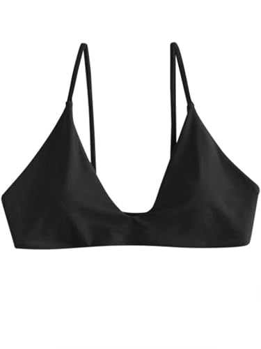 ZAFUL Women's Tie Back Bikini Top Solid Push Up Padded Bralette Swimsuit Bathing Suits Top2