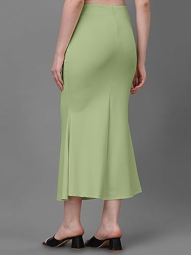 Image of Women's Saree Shapewear Petticoat, Cotton Blend Stretchable Mermaid Skirt, High Waist Tummy Control, Smooth Curve Fit with Adjustable Drawstring