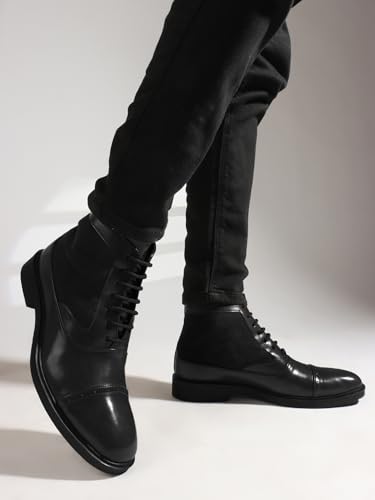 Image of Carlton London Men's Ankle Height Comfortable Lace-Up Round Boot