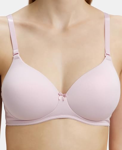 Image of Jockey 1819 Women's Wirefree Padded Microfiber Nylon Elastane Stretch Full Coverage Multiway Styling T-Shirt Bra with Magic Under Cup