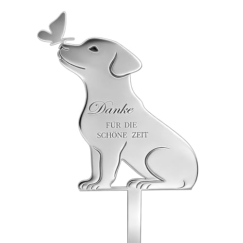 FIUTEKO Gedenktafel Hund Grabstein Gedenkstein Hund Grabplatte mit Gravur Hund 30x15cm Garten grabschmuck wetterfest grabdekoration wetterfest für Tierbesitzer Haustier Andenken