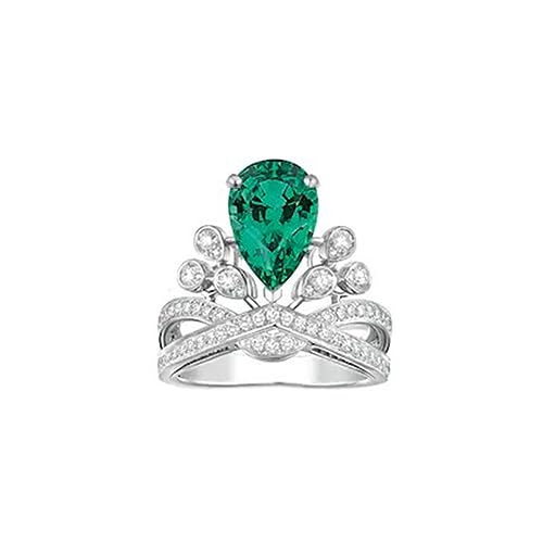 Bague en diamant moissanite poire verte pour un mariage inoubliable
