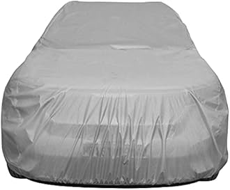 Allextreme TC7002 Car Body Cover Compatible with Toyota Innova Crysta Custom Fit Dustproof UV Heat Resistant Indoor Outdoor Body Protection (Silver Without Mirror)