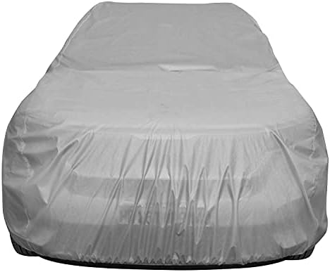 Allextreme TC7002 Car Body Cover Compatible with Toyota Innova Crysta Custom Fit Dustproof UV Heat Resistant Indoor Outdoor Body Protection (Silver Without Mirror)