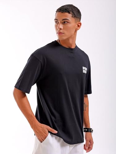 Image of THE INDIAN GARAGE CO Men Boxy Oversized Graphic Back Printed Round Neck Tshirt