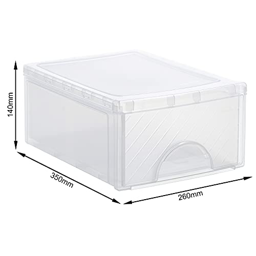 Rotho Frontbox kleine Schubladenbox 1 Schub, Kunststoff (PP) BPA-frei, transparent, klein (35.0 x 26.0 x 14.0 cm), Nicht zutreffend