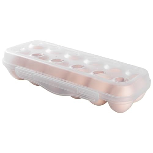 Komoke Eierbox für 12 Eier - Robuster Eierbehälter für Kühlschrank Transparente Eier Aufbewahrung & Eierhalter mit Frische-Schutz Ideal als Stapelbare Eier Transportbox für Küche und Unterwegs