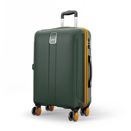 Image of Safari Large Thorium Neo 8 Wheels 77cm Size Check-in Trolley Bag, Hard Case Polycarbonate, 360º Wheeling Luggage for Men & Women, Travel Bag, Suitcase for Travel, Trolley Bags for Travel, Dusk Green