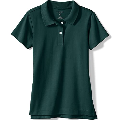 Image of Lands' End School Uniform Girls Short Sleeve Feminine Fit Interlock Polo Shirt