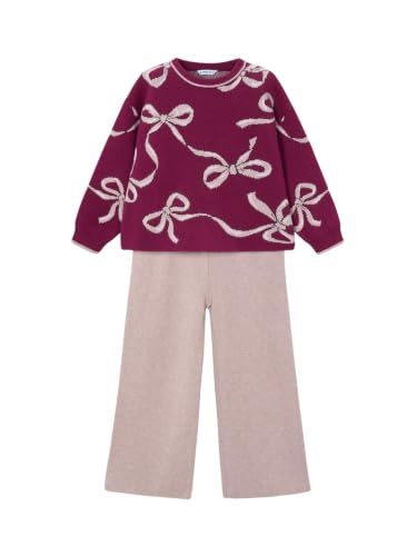 Conjunto pantalón largo niña Mayoral de tricot color frambuesa para otoño