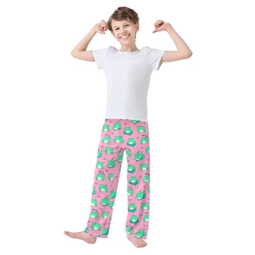 ZZXXB Lovely Frog Dragonfly Boys Long Pants Soft Trousers Elastic Waist Kids Lounge Bottoms with Pockets S-XL2
