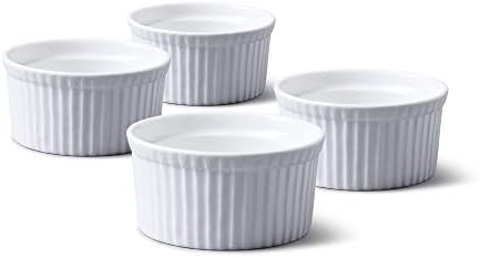 WM Bartleet & Sons 1750 TSET40 Set of 4 Traditional Porcelain Ramekins 8.5cm Diameter White