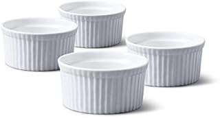 WM Bartleet & Sons 1750 TSET40 Set of 4 Traditional Porcelain Ramekins 8.5cm Diameter White