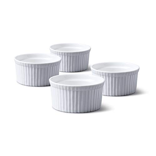 WM Bartleet & Sons 1750 TSET40 Set of 4 Traditional Porcelain Ramekins 9cm Diameter White