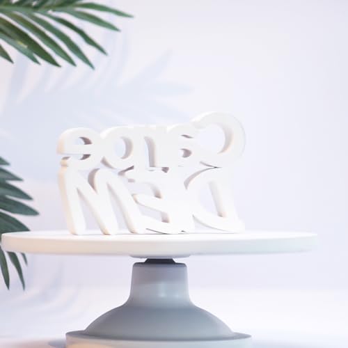 Image of NUKKAD TALES Carpe Diem White Showpiece Home Decor Items Living Room Decoration Items Center Table Decor Book Shelf Decor Birthday Gift Items (7 X 4.49 inch) Engineered Wood