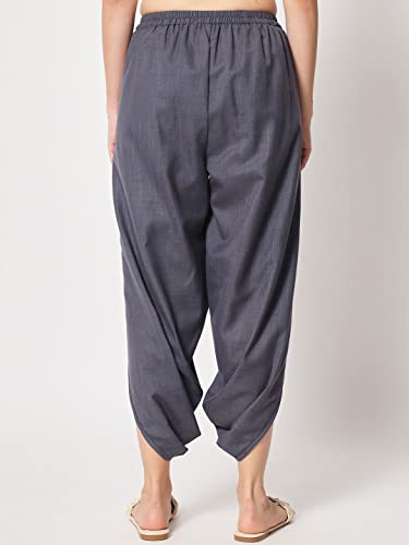 Image of 9rasa Women's Cotton Solid Harem Dhoti Pants for Casual FusionWear Workwear
