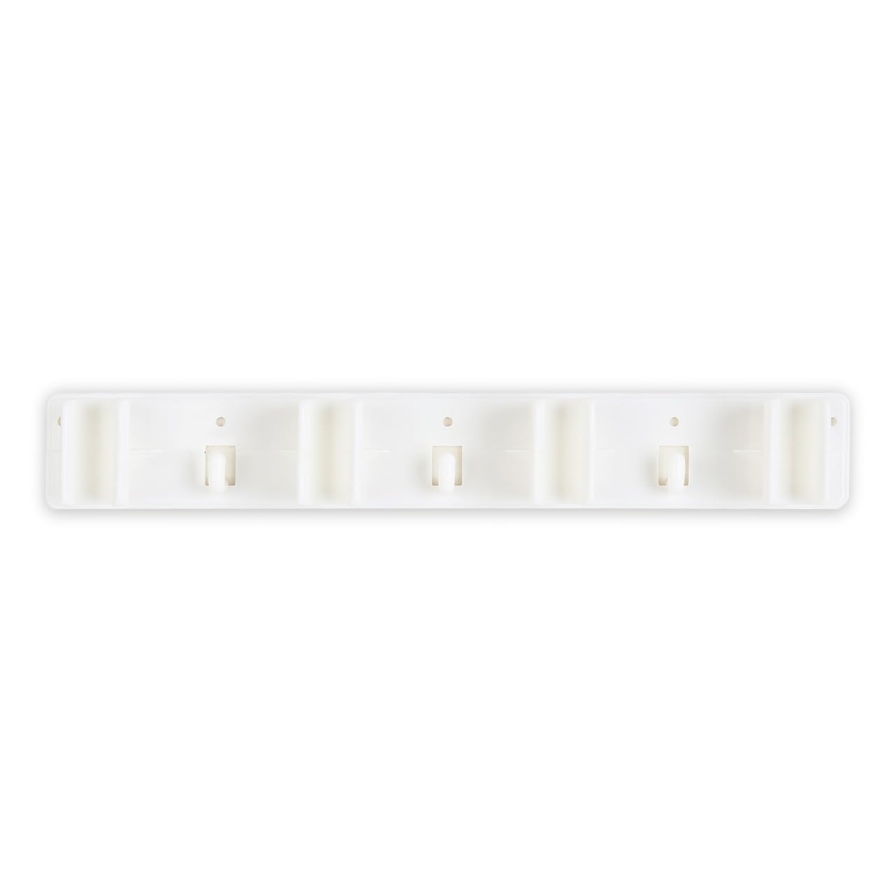 BOSCO Wall-Mounted Broom Holder Organizer with 5 Anti-Slip Grip Slots & 6 Foldable Hooks | Heavy Duty Polypropylene Mop and Stick Storage Rack for Home, Bathroom, Kitchen, Garage – White-image-14