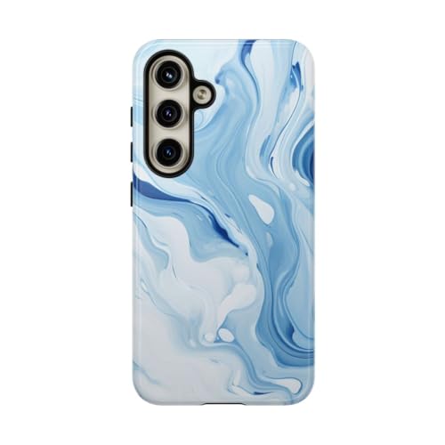 Coque marbre bleu Samsung S24 brillante pour sublimer vos looks