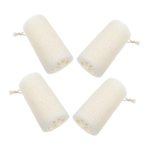 Alipis 4 piezas Esponjas Naturales de Lufa para Baño Exfoliantes Suaves para Ducha Toallitas Vegetales para Piel Seca Limpiadoras y Promotoras de Circulación Accesorios Ecológicos de