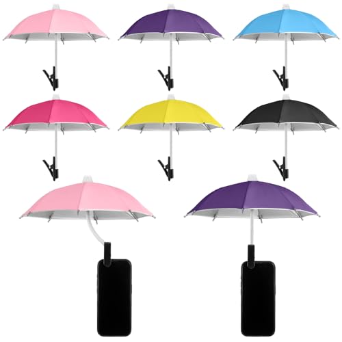 Flutesan 6 Sets 6 Sets Phone Umbrella for Sun Adjustable, Vibrant Colors