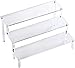 Walhome Support de présentation en acrylique transparent, grande étagère verticale en 3 étapes, pour figurines, muffin, crayon à lèvres