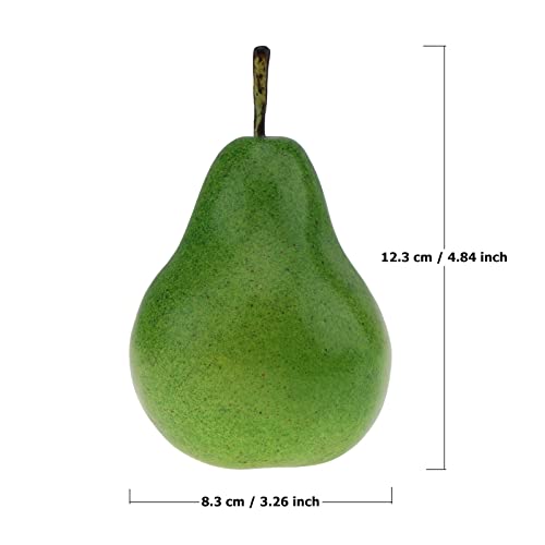 Gresorth 6Pcs High Grade Fake Green Pear Decoration Artificial Realistic Fruit Simulation For Home Party Holiday Christmas Display #TOP2