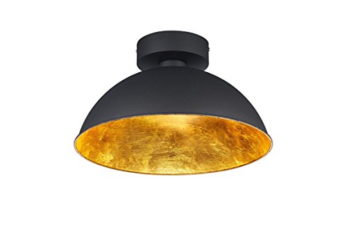 Preisvergleich Produktbild Trio Leuchten LED-Deckenleuchte Romino, schwarz matt, innen goldfarbig 676510302