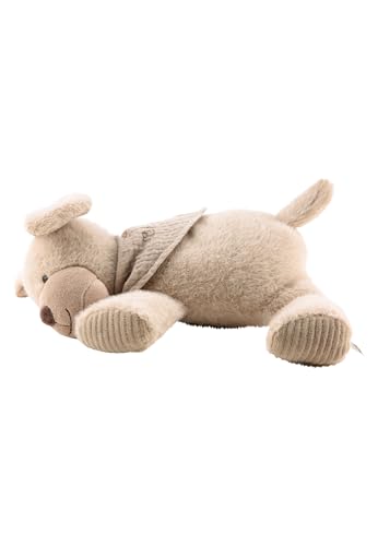 Sterntaler Schlaf Gut Figur Hund Lucky - Baby und Kinder Einschlafhilfe aus weichem Flausch - Kuscheltier mit Soundmodul hilft beim Einschlafen - Geräuschmodul mit beruhigenden Tönen, graubeige