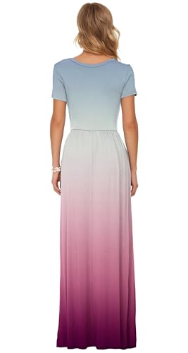 Image of AUSELILY Women's Classic Short Sleeve Loose Plain Casual Long Maxi Dresses for Women 2026