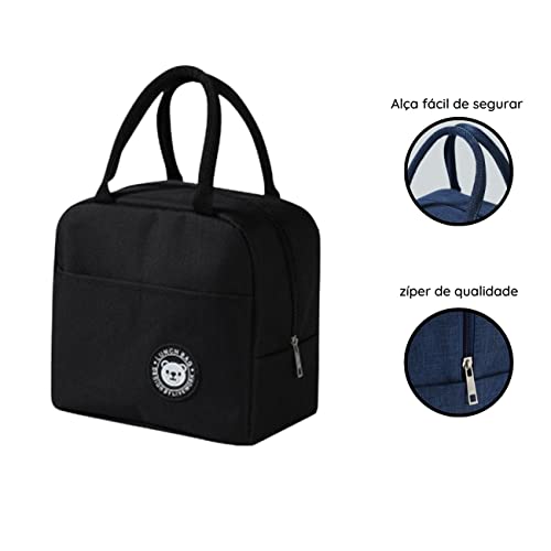 Bolsa termica Marmita Impermeavel Fitness Reforçada com Alças Lancheira Termica Escolar para Passeio