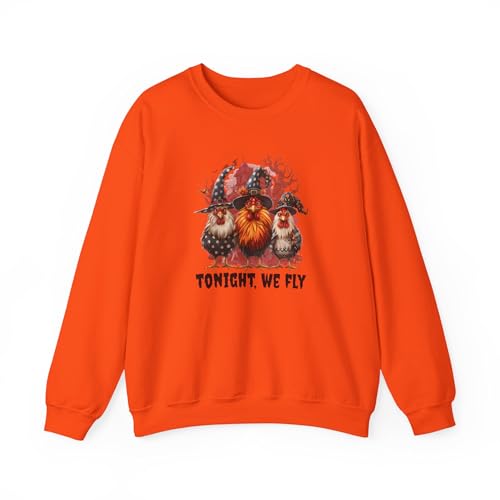 Halloween Chickens Tonight We Fly Sweatshirt, Fall Spooky Design, Fall Sweater Crewneck, Halloween Apparel, Spooky Farm