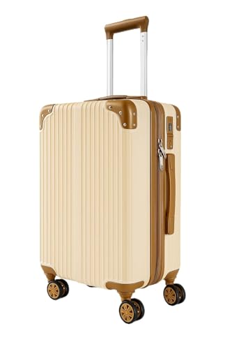 Mala de Viagem 10 kilos Rodas Giratórias, Design premium, rigida, Roda Dupla Removivel 360 Ziper Expansor (Creme)