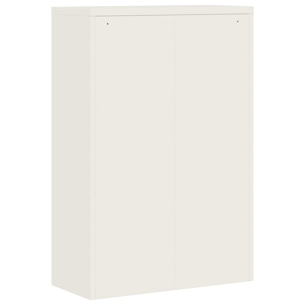 Armadietto portadocumenti con serratura, 90 x 40 x 140 cm, in acciaio verniciato a polvere, armadio da ufficio con 3 ripiani per documenti e forniture da ufficio, con supporto da parete per la
