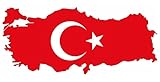 Samunshi® Türkei Wandtattoo Nationalfarben Flagge Fahne - 70x30cm