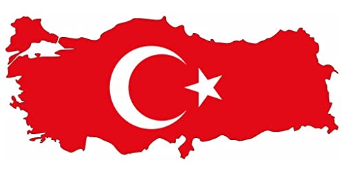 Samunshi® Türkei Wandtattoo Nationalfarben Flagge Fahne - 70x30cm