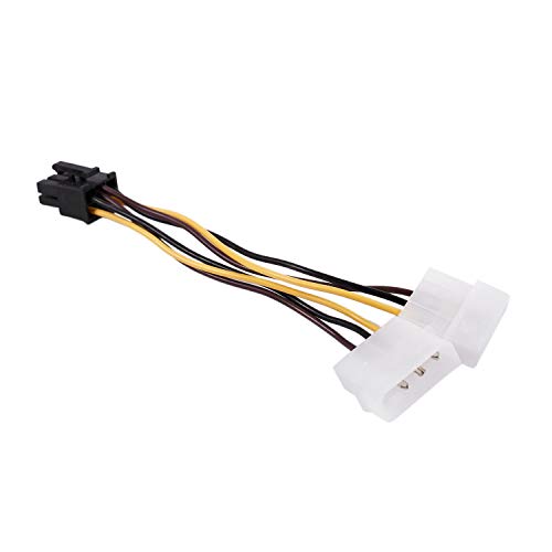 Uinfhyknd Adaptador de cable de alimentación para tarjeta gráfica PCI E de 6 a doble clavija Molex IDE