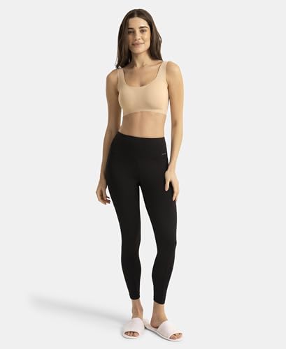 Image of Jockey 1840 Women Wirefree Padded Microfiber Elastane Full Coverage Bonded Tech Lounge Bra