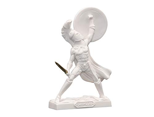 Helcee Handmade Alabaster Spartan Warrior (Leonidas) Statue 6.69 In #TOP7
