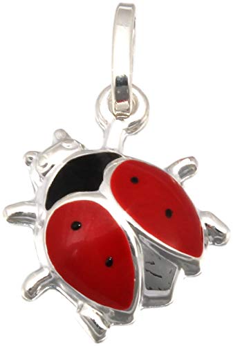 Pendentif coccinelle en argent 925 véritable au design finement ciselé