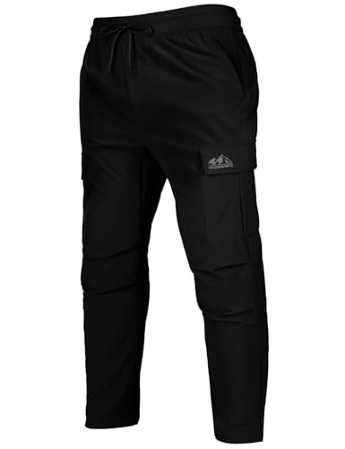 Men's Track Pants Outdoor Athletic Running Casual Joggers Pants with Zipper Pockets Lightweight Quick Dry