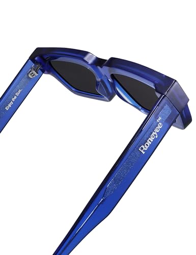Image of Roneyee Rectangle Sunglasses Men Women Trendy Retro Sunglass UV Protection Fashion Acetate Stylish Square