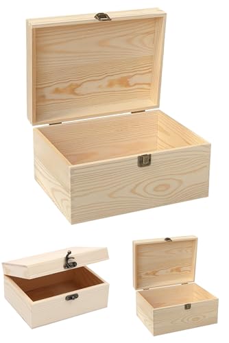 Gtzbciv木製のギフトボックス無垢材の箱DIY手描きの木箱ユニバーサル 木箱収納 収納ボックス 天然木製 蓋付き 収納ケース 小物収納 木箱 完成品 ナチュラル (30*20*15 (パシフィックバックル))