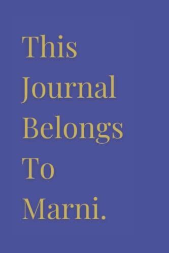 Navy and Gold This Journal Belongs to Marni Personal Dream Study Unique Name Lined Paperback Journal - (6x9) Marni image 2