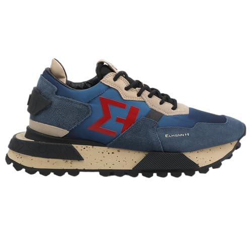The NSJ012 is a Mix of Modernity and Graphic Design. Made of Leather, Premium Suede and Nylon its Vintage Finish Allowed it to be Elegant. Blue Size 8.5
