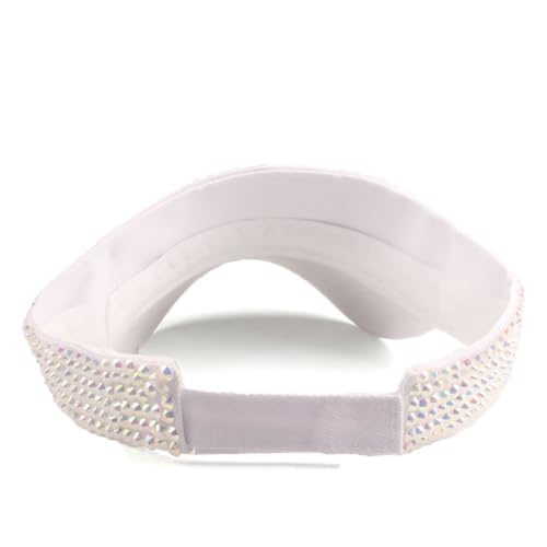 Image of Gudessly Shiny Rhinestones Sport Sun Visor Adjustable Summer Cap Visor Caps for Women Men