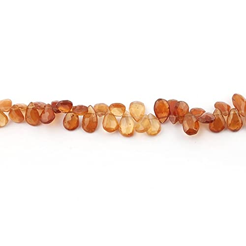 Hessonite perles briolettes percées de côté pour réparer et créer bijoux