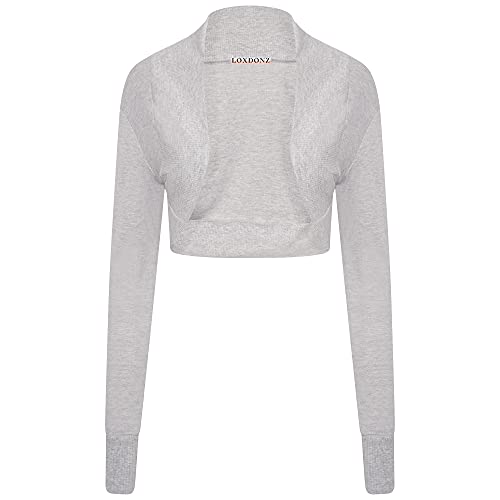 Image of Loxdonz Women Long Sleeve Bolero Shrug Cropped Cardigan Crop Top