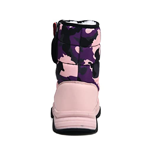 Gexeceuss Winter Snow Boots For Boys And Girls Kids Faux Fur Ankle Boots Outdoor Waterproof Slip Resistant Cold Weather Shoes Walking Boots For Little Kid/Big Kid #TOP2