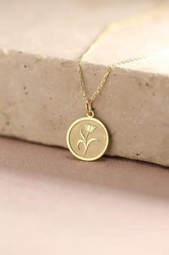 Chaîne 45 cm et pendentif fleur tulipe argent or LKBEADS