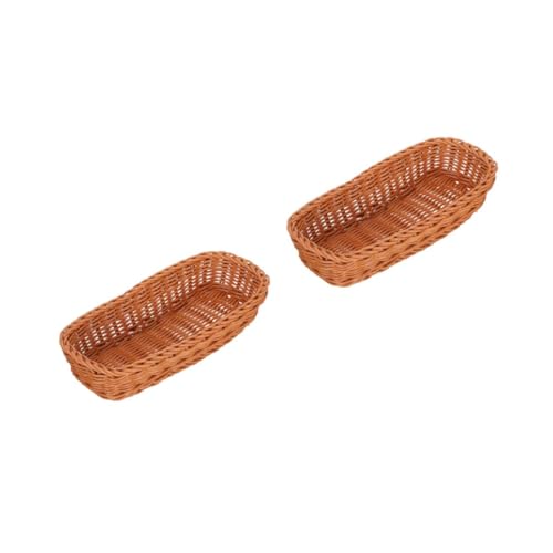 FUNOMOCYA 2個 カトラリー収納バスケット 籐製収納容器 カトラリーホルダー 小さなカトラリーバスケット 玄関編みバスケット 置き場 皿 機械 食器 プラスチック籐編みバスケット 箸かご pp